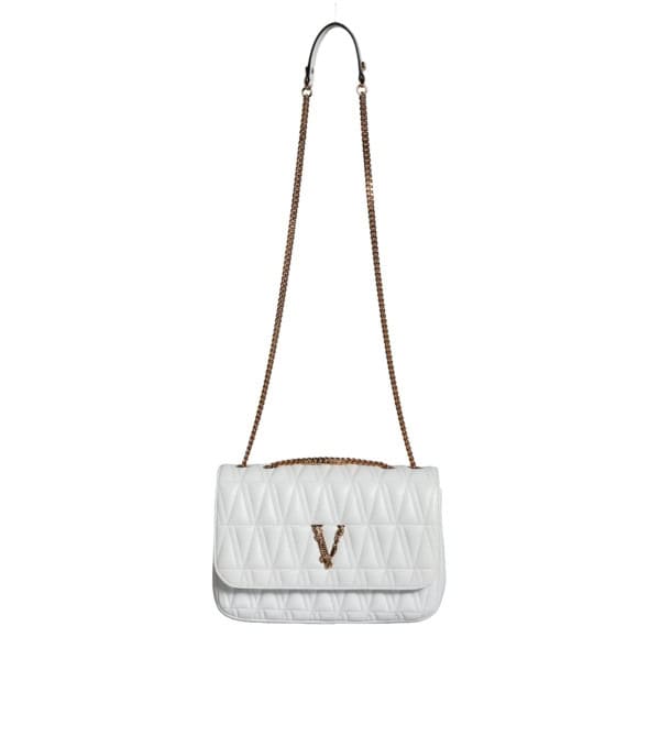 VERSACE - Bolso cruzado de cuero Nappa mini blanco - Image 4