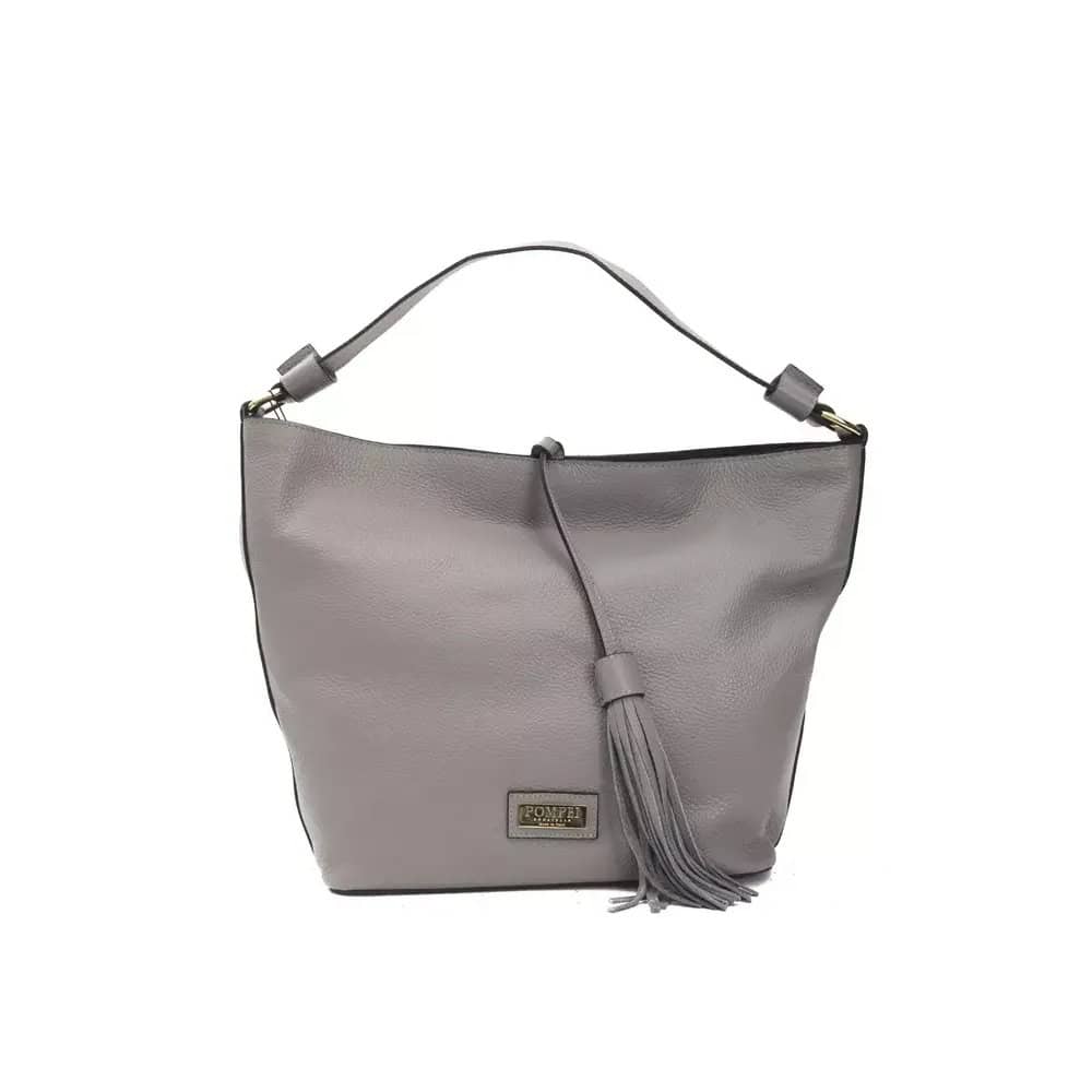 POMPEI DONATELLA - Bolso de hombro de cuero gris para mujer