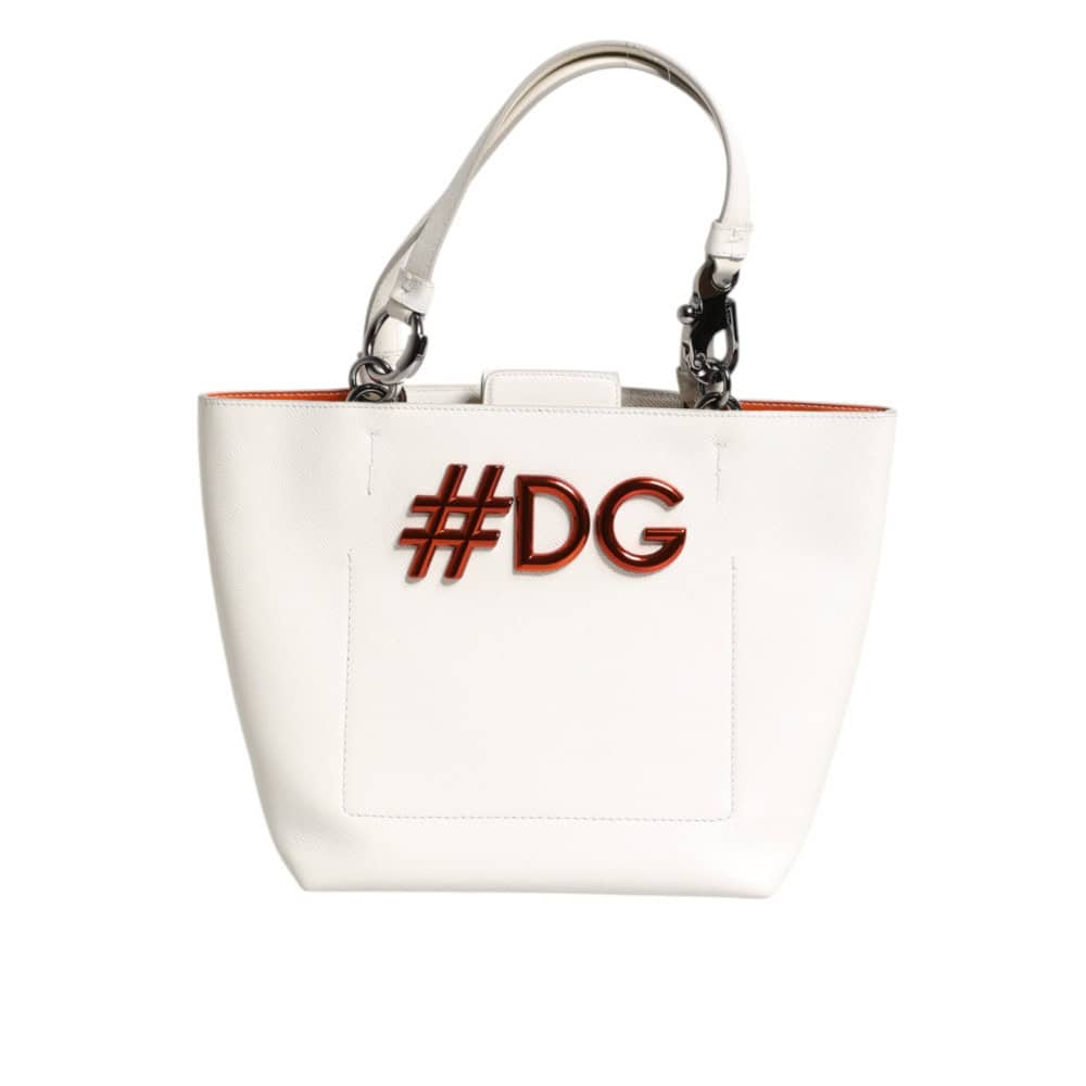 DOLCE & GABBANA - Bolso tote de piel blanca #DG BEATRICE con asa superior