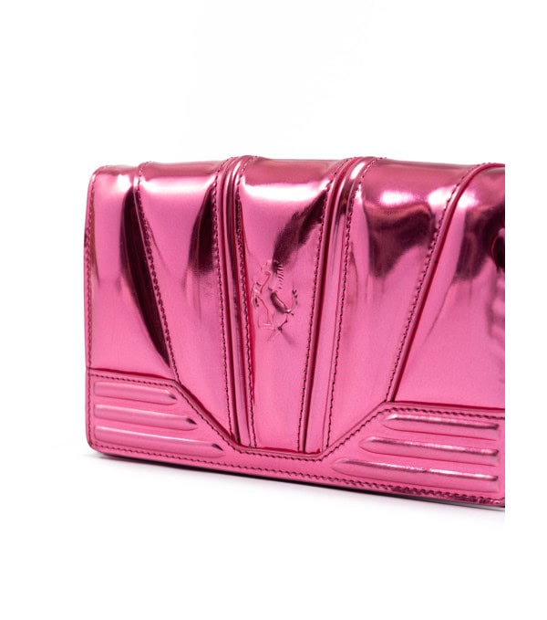 FERRARI - Bolso de cuero patentado rosa metálico con cadena - Image 4