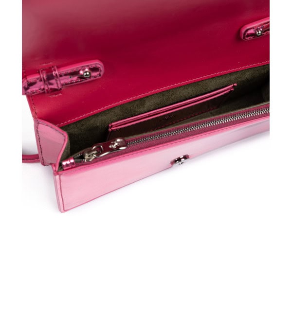 FERRARI - Bolso de cuero patentado rosa metálico con cadena - Image 5
