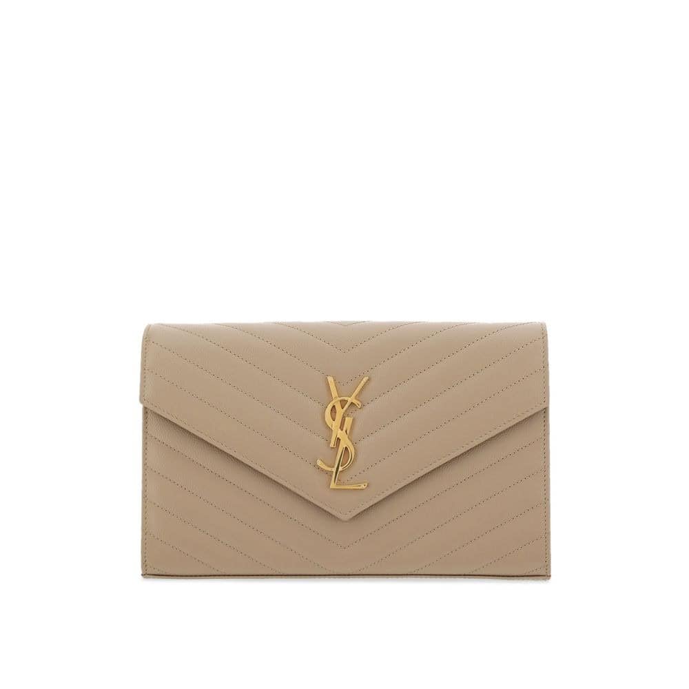 YSL - SAINT LAUREN - Bolso de hombro con logo marron