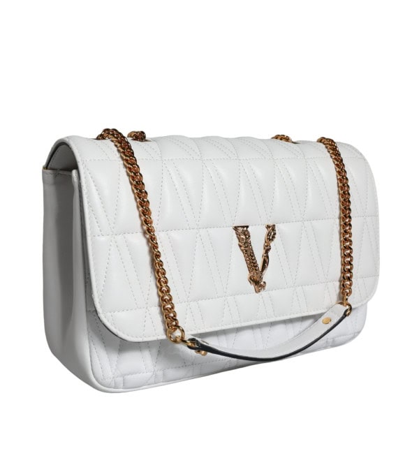 VERSACE - Bolso cruzado de cuero Nappa mini blanco - Image 2