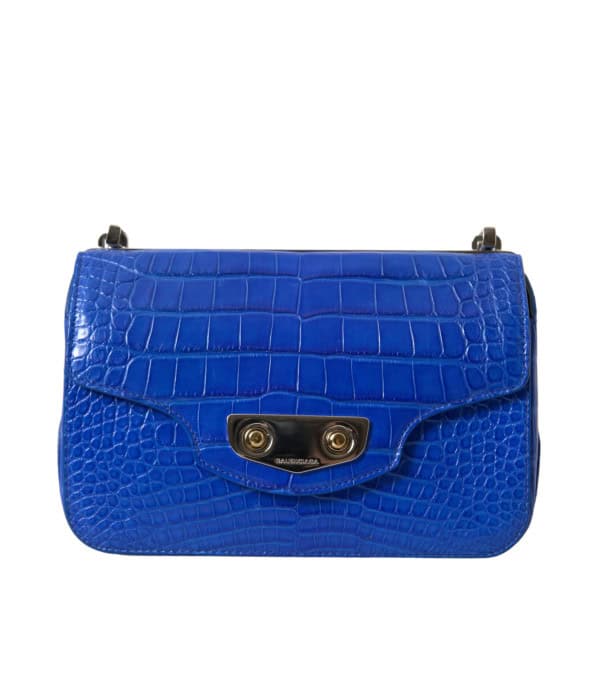 BALENCIAGA - Bolso de hombro Neoclásico de cuero exótico azul - Image 5