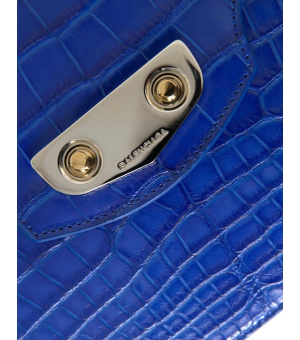 BALENCIAGA - Bolso de hombro Neoclásico de cuero exótico azul - Image 4
