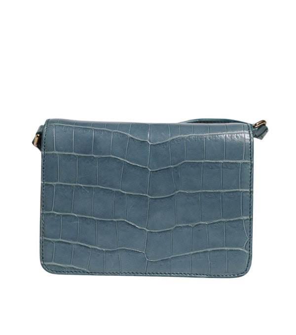 DOLCE & GABBANA - Bolso cruzado mini de piel exótica verde con placa DG - Image 4
